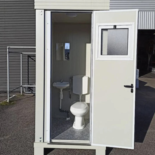 Sanitärcontainer S1 mit WC und Waschbecken – kompakte Sanitärkabine für 1 Person