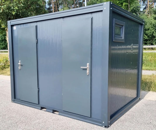3 m PREMIUM Toilettencontainer – Doppelkabine für Damen und Herren